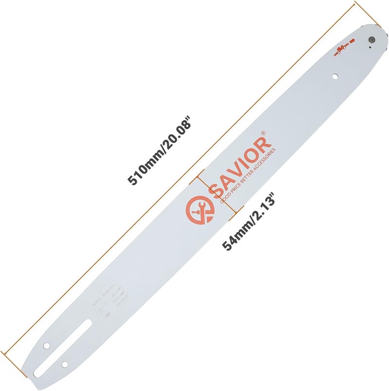 Savior 18 Inch Chainsaw Guide Bar and Chain Combo, 3/8" LP Pitch .050" Gauge 62 Drive Links Replace Oregon 180SDEA041 39272 Guide Bar, Fits Poulan Ego Greenworks Echo Kobalt and More (3 Chains+ 1 Bar) - Image 3